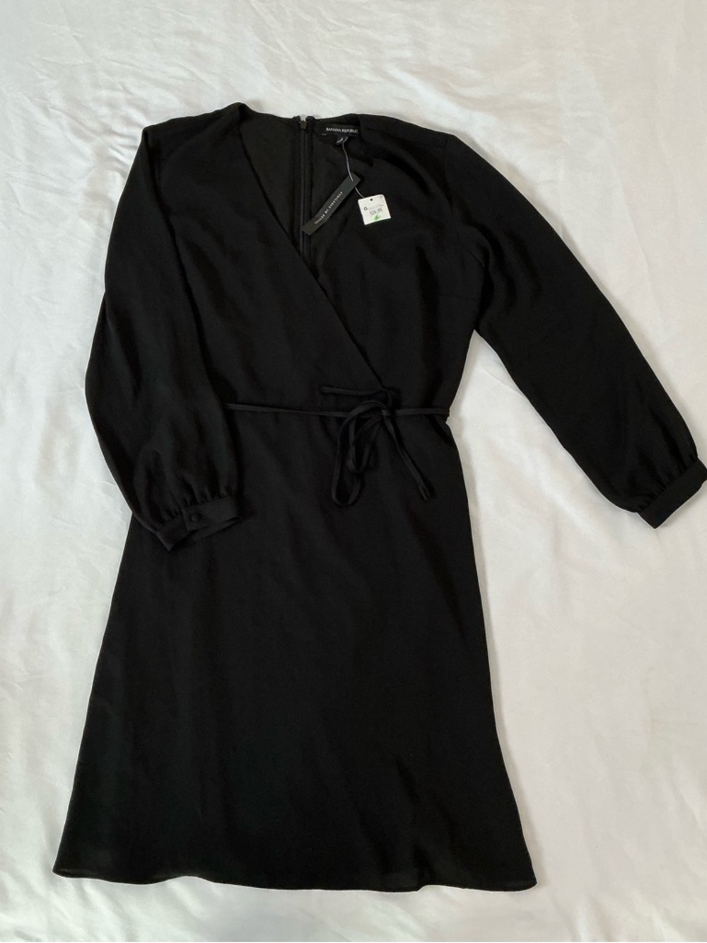NWT Banana Republic Black Wrap Front Dress 6